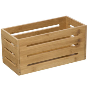 Cos depozitare 5Five din bambus masiv, 15x31x15 cm, natur