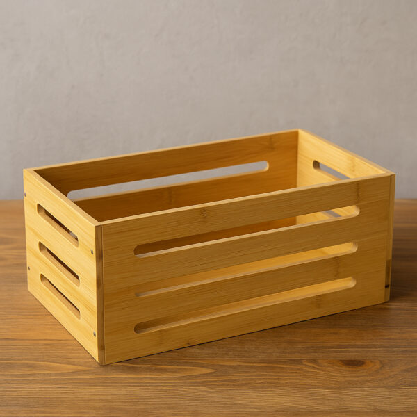 Cos depozitare 5Five din bambus masiv, 15x31x15 cm, natur - imagine 5