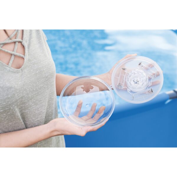 Lampa plutitoare cu LED pentru piscina Bestway FloatBright, 4 culori, 7 moduri, functionare cu 3 baterii AA - imagine 6