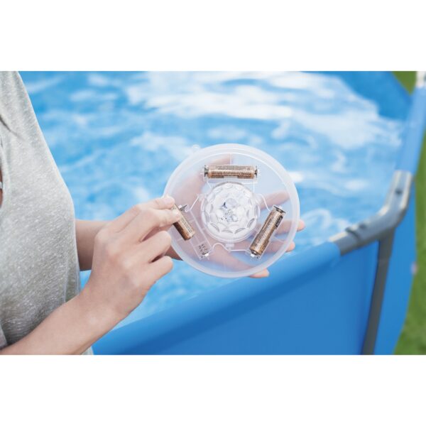 Lampa plutitoare cu LED pentru piscina Bestway FloatBright, 4 culori, 7 moduri, functionare cu 3 baterii AA - imagine 7