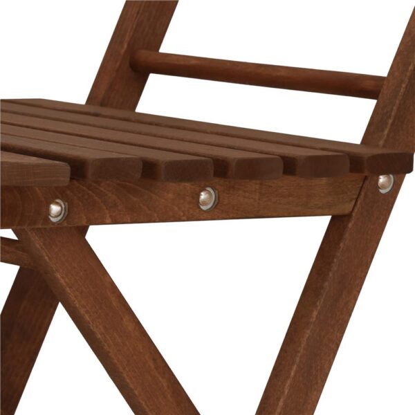 Set mobilier balcon sau terasa din lemn de fag, pliabil, masa 52x51x65 cm si 2 scaune, maro inchis - imagine 10