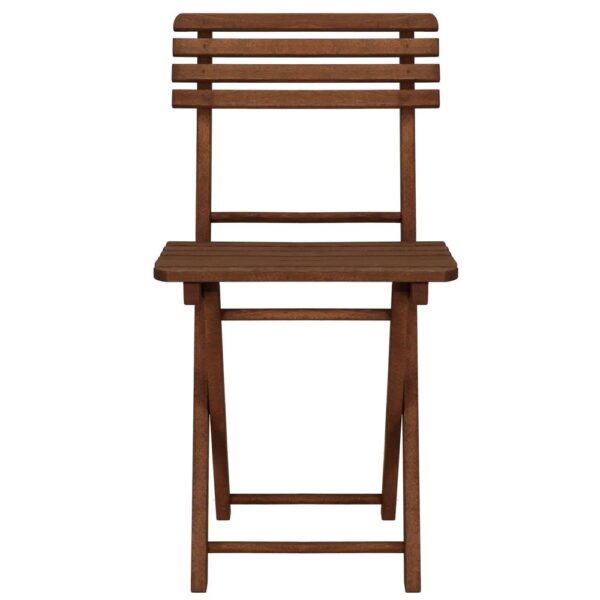 Set mobilier balcon sau terasa din lemn de fag, pliabil, masa 52x51x65 cm si 2 scaune, maro inchis - imagine 11