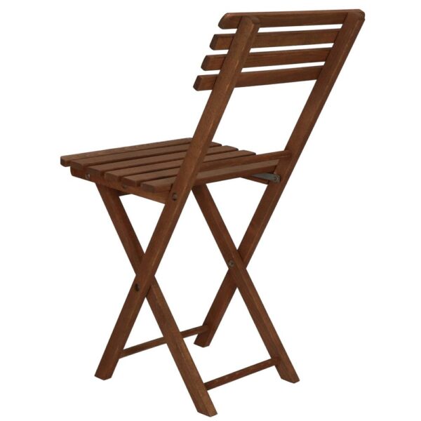 Set mobilier balcon sau terasa din lemn de fag, pliabil, masa 52x51x65 cm si 2 scaune, maro inchis - imagine 12