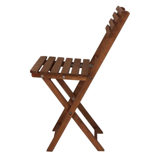 Set mobilier balcon sau terasa din lemn de fag, pliabil, masa 52x51x65 cm si 2 scaune, maro inchis - imagine 13