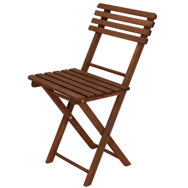 Set mobilier balcon sau terasa din lemn de fag, pliabil, masa 52x51x65 cm si 2 scaune, maro inchis - imagine 14