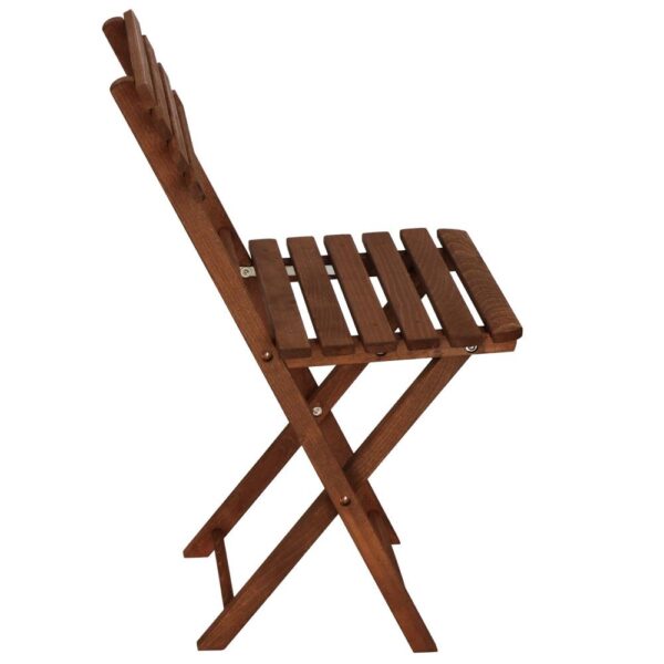 Set mobilier balcon sau terasa din lemn de fag, pliabil, masa 52x51x65 cm si 2 scaune, maro inchis - imagine 16