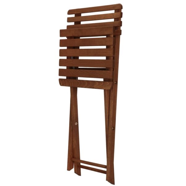 Set mobilier balcon sau terasa din lemn de fag, pliabil, masa 52x51x65 cm si 2 scaune, maro inchis - imagine 17