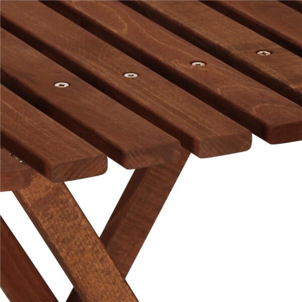 Set mobilier balcon sau terasa din lemn de fag, pliabil, masa 52x51x65 cm si 2 scaune, maro inchis - imagine 18