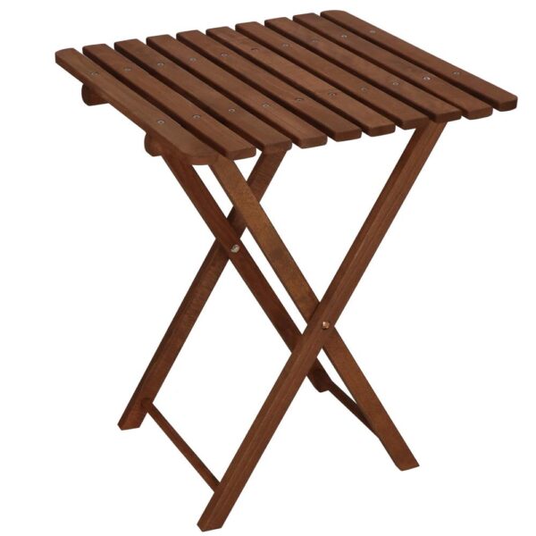 Set mobilier balcon sau terasa din lemn de fag, pliabil, masa 52x51x65 cm si 2 scaune, maro inchis - imagine 20