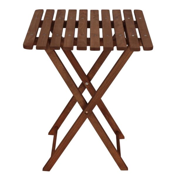 Set mobilier balcon sau terasa din lemn de fag, pliabil, masa 52x51x65 cm si 2 scaune, maro inchis - imagine 21