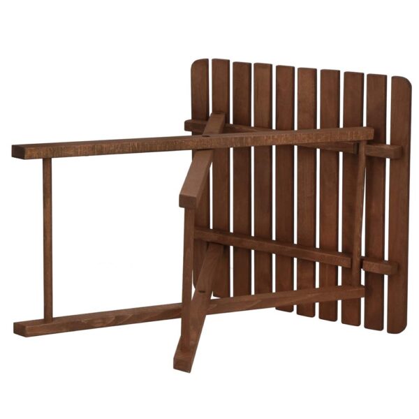 Set mobilier balcon sau terasa din lemn de fag, pliabil, masa 52x51x65 cm si 2 scaune, maro inchis - imagine 26
