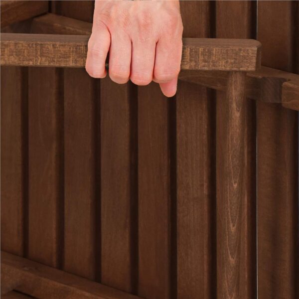 Set mobilier balcon sau terasa din lemn de fag, pliabil, masa 52x51x65 cm si 2 scaune, maro inchis - imagine 5
