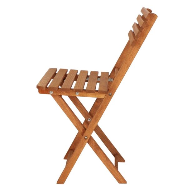 Set mobilier balcon sau terasa din lemn de fag, pliabil, masa 52x51x65 cm si 2 scaune, maro - imagine 12