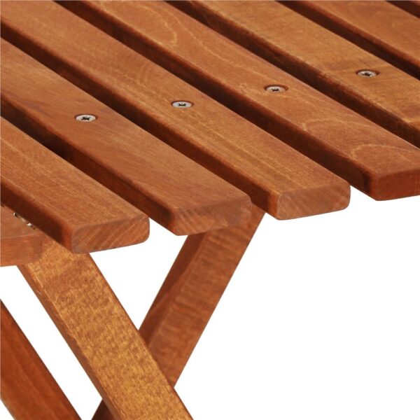 Set mobilier balcon sau terasa din lemn de fag, pliabil, masa 52x51x65 cm si 2 scaune, maro - imagine 13