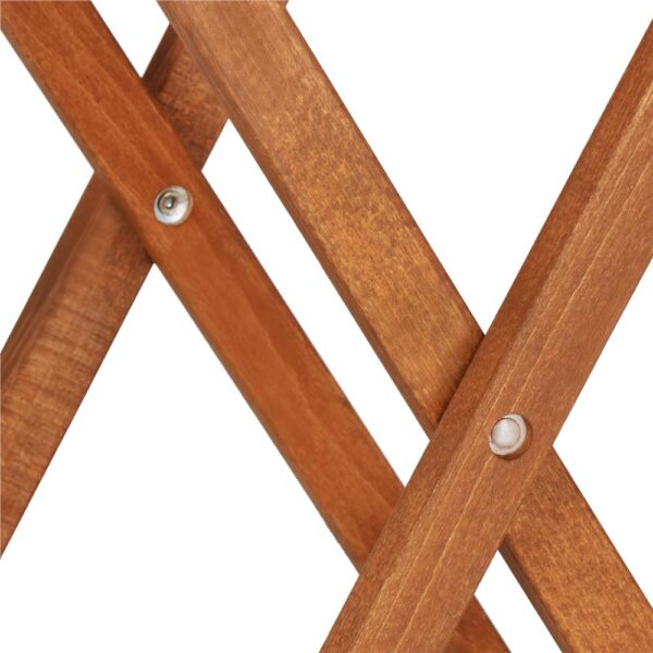Set mobilier balcon sau terasa din lemn de fag, pliabil, masa 52x51x65 cm si 2 scaune, maro - imagine 16