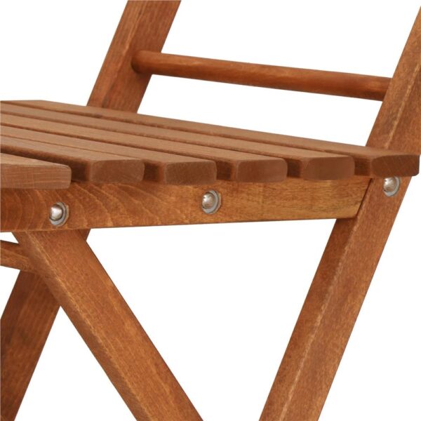 Set mobilier balcon sau terasa din lemn de fag, pliabil, masa 52x51x65 cm si 2 scaune, maro - imagine 17
