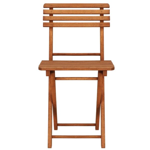 Set mobilier balcon sau terasa din lemn de fag, pliabil, masa 52x51x65 cm si 2 scaune, maro - imagine 18