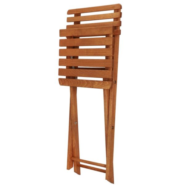 Set mobilier balcon sau terasa din lemn de fag, pliabil, masa 52x51x65 cm si 2 scaune, maro - imagine 20