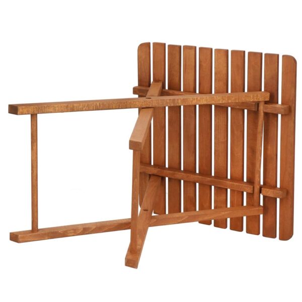 Set mobilier balcon sau terasa din lemn de fag, pliabil, masa 52x51x65 cm si 2 scaune, maro - imagine 21