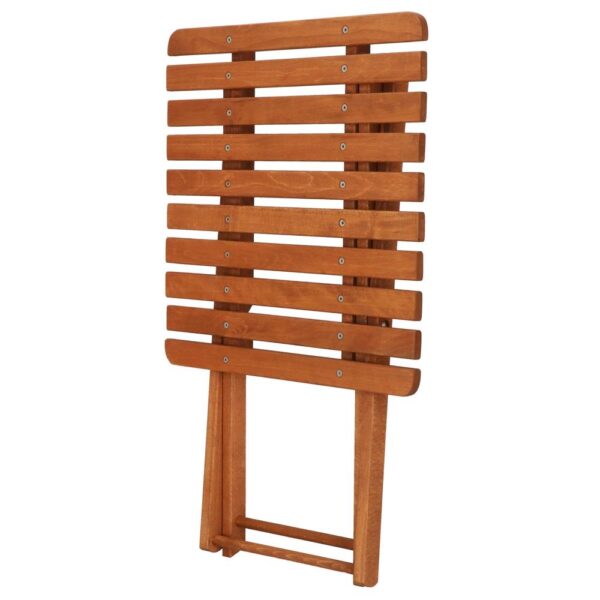 Set mobilier balcon sau terasa din lemn de fag, pliabil, masa 52x51x65 cm si 2 scaune, maro - imagine 22