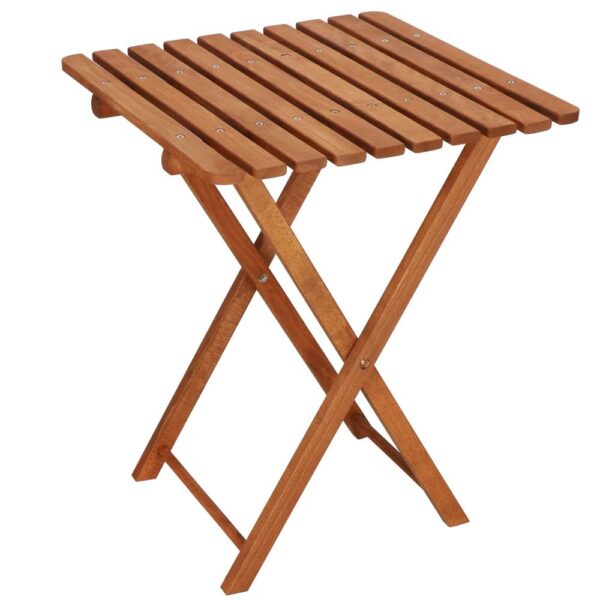 Set mobilier balcon sau terasa din lemn de fag, pliabil, masa 52x51x65 cm si 2 scaune, maro - imagine 23