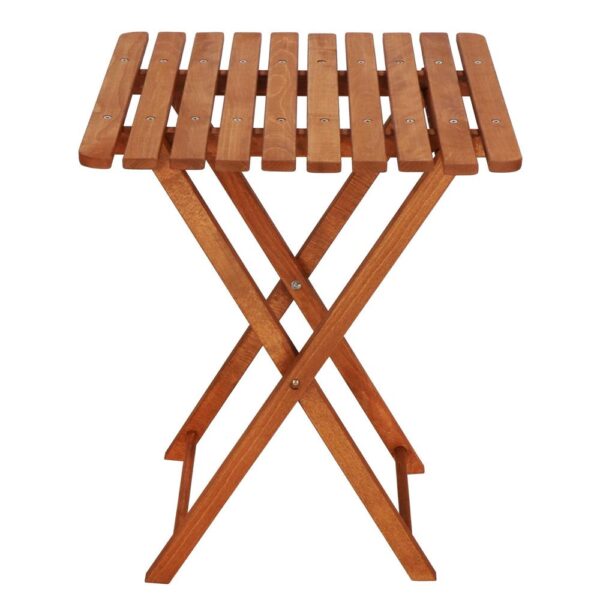 Set mobilier balcon sau terasa din lemn de fag, pliabil, masa 52x51x65 cm si 2 scaune, maro - imagine 24