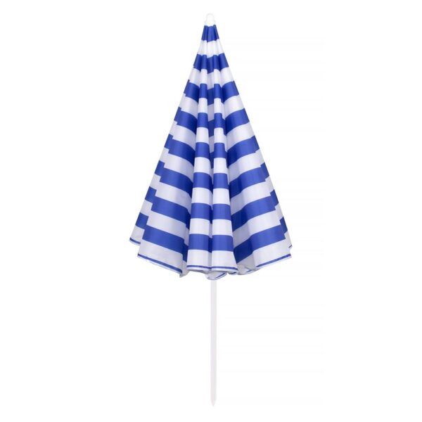 Umbrela de plaja pliabila cu inclinare reglabila, diametru 180 cm, albastru si alb - imagine 7
