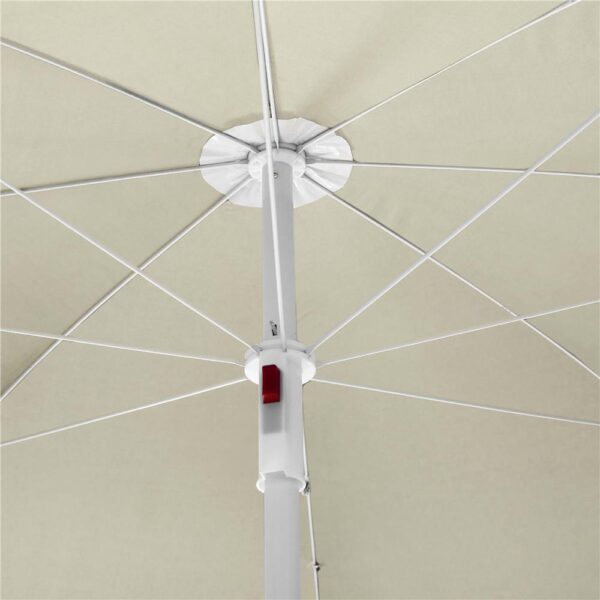 Umbrela de plaja pliabila cu inclinare reglabila, diametru 160 cm, bej - imagine 15