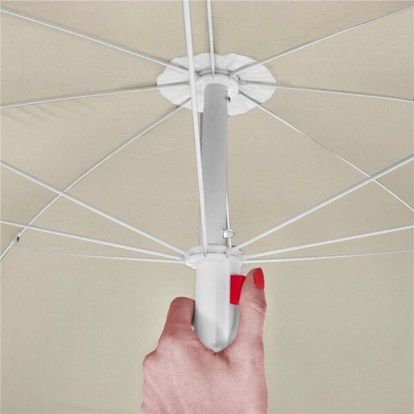 Umbrela de plaja pliabila cu inclinare reglabila, diametru 160 cm, bej - imagine 16