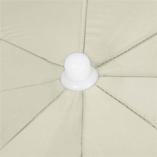 Umbrela de plaja pliabila cu inclinare reglabila, diametru 160 cm, bej - imagine 17