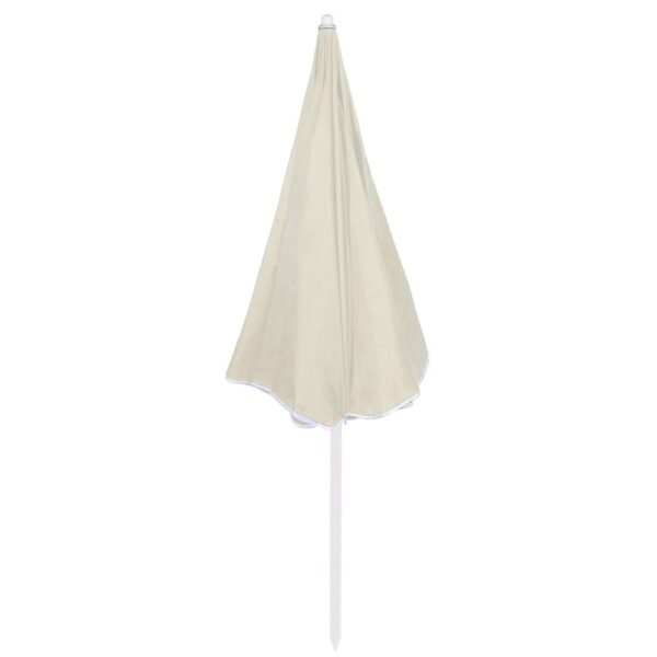 Umbrela de plaja pliabila cu inclinare reglabila, diametru 160 cm, bej - imagine 18