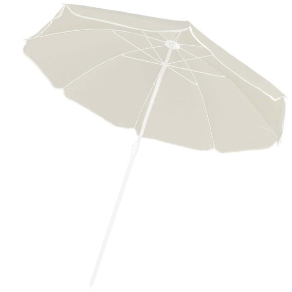 Umbrela de plaja pliabila cu inclinare reglabila, diametru 160 cm, bej - imagine 3