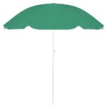 Umbrela de plaja pliabila cu inclinare reglabila, diametru 160 cm, verde