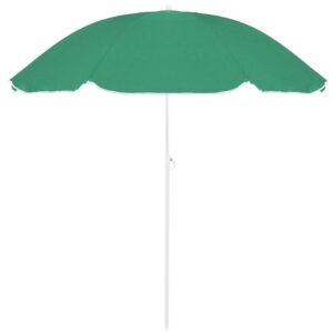 Umbrela de plaja pliabila cu inclinare reglabila, diametru 160 cm, verde