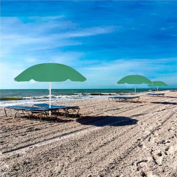 Umbrela de plaja pliabila cu inclinare reglabila, diametru 160 cm, verde - imagine 16