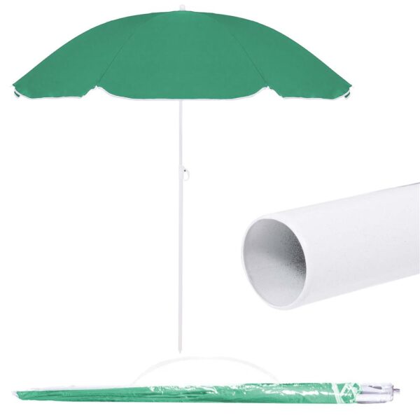 Umbrela de plaja pliabila cu inclinare reglabila, diametru 160 cm, verde - imagine 8