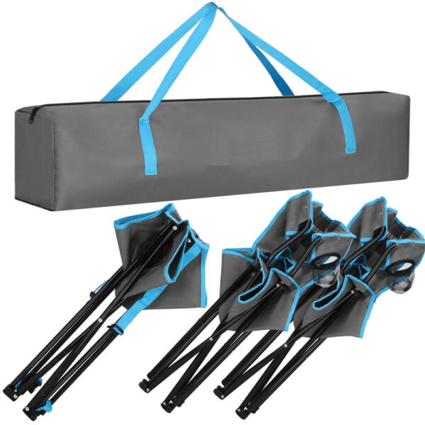 Set masa pliabila cu 2 scaune, structura metalica, husa transport, 47x47x45 cm, gri - imagine 18