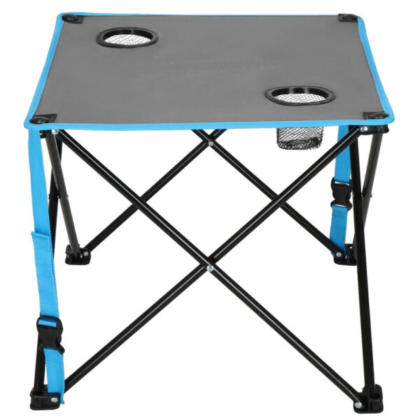 Set masa pliabila cu 2 scaune, structura metalica, husa transport, 47x47x45 cm, gri - imagine 20