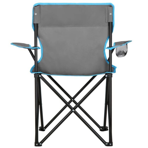 Set masa pliabila cu 2 scaune, structura metalica, husa transport, 47x47x45 cm, gri - imagine 6