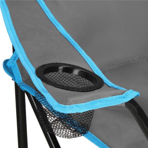 Set masa pliabila cu 2 scaune, structura metalica, husa transport, 47x47x45 cm, gri - imagine 7