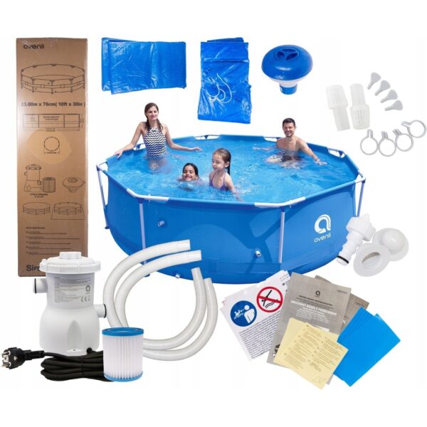 Piscina cadru metalic Avenli, 300x76 cm, 4.400 litri, cu toate accesoriile - imagine 10