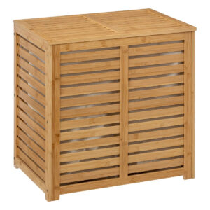 Cos rufe 5Five Sicela din bambus, 2 compartimente, capacitate 100L, 58x40x60 cm, natur