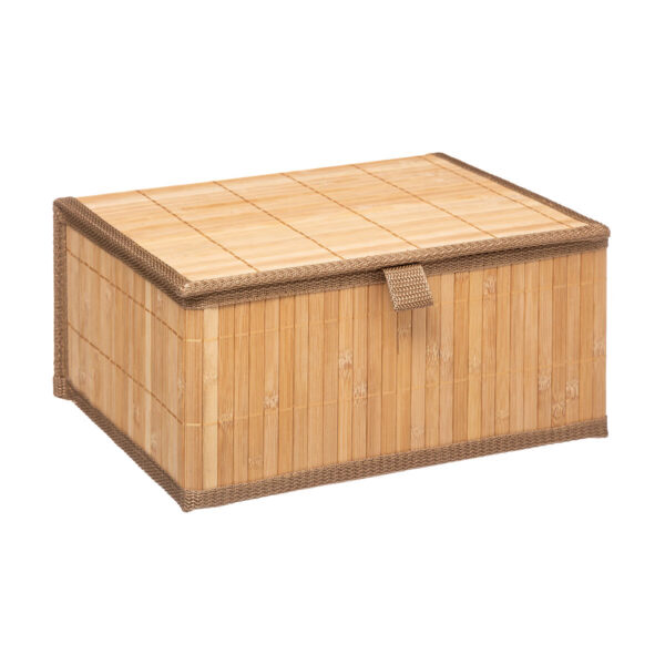 Set 3 cutii dreptunghiulare 5Five din bambus, marimi S-M-L, 32x25x16 cm, natur - imagine 3