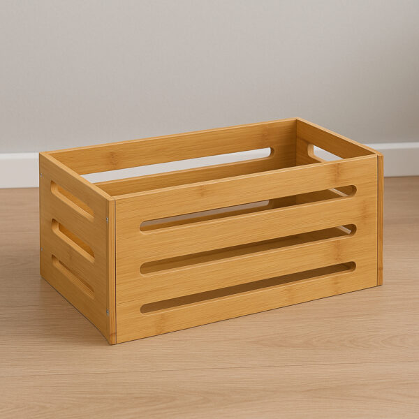 Cos depozitare 5Five din bambus masiv, 15x31x15 cm, natur - imagine 4