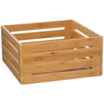 Cos depozitare 5Five din bambus masiv, 31x15x31 cm, natur