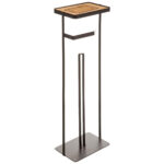 Suport hartie igienica 5Five cu raft depozitare, otel, 18x12x59 cm, negru