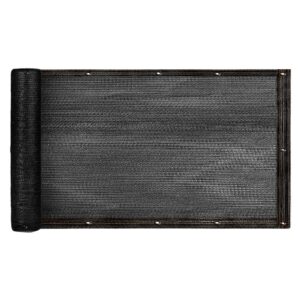 Protectie balcon din plasa PVC, cu inele metalice pentru prindere, 105x500 cm, negru