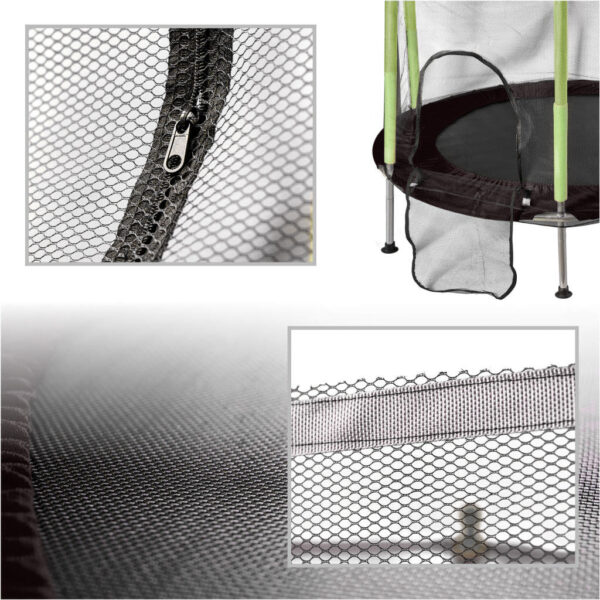 Trambulina pentru copii cu plasa de protectie, diametru 140 cm, 150 kg, verde - imagine 6