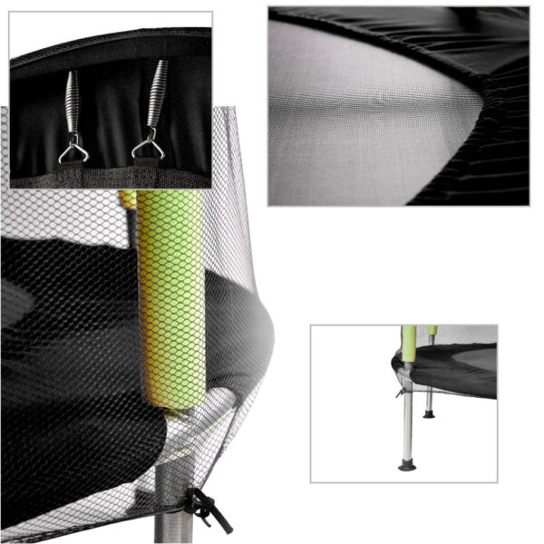 Trambulina pentru copii cu plasa de protectie, diametru 140 cm, 150 kg, verde - imagine 7