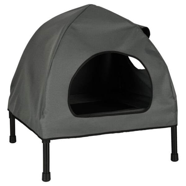 Casuta cu pat pentru caini si pisici, cu acoperis detasabil si baza ventilata, 54x44x60 cm, negru - imagine 5